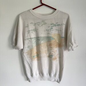 Vintage 80s/90s Beach Half Sleeve Graphic Sweatshirt